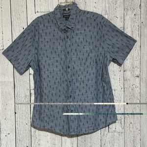 Eddie Bauer Men's Size XL Button Down Shirt Cambray Kayak Print Outdoors